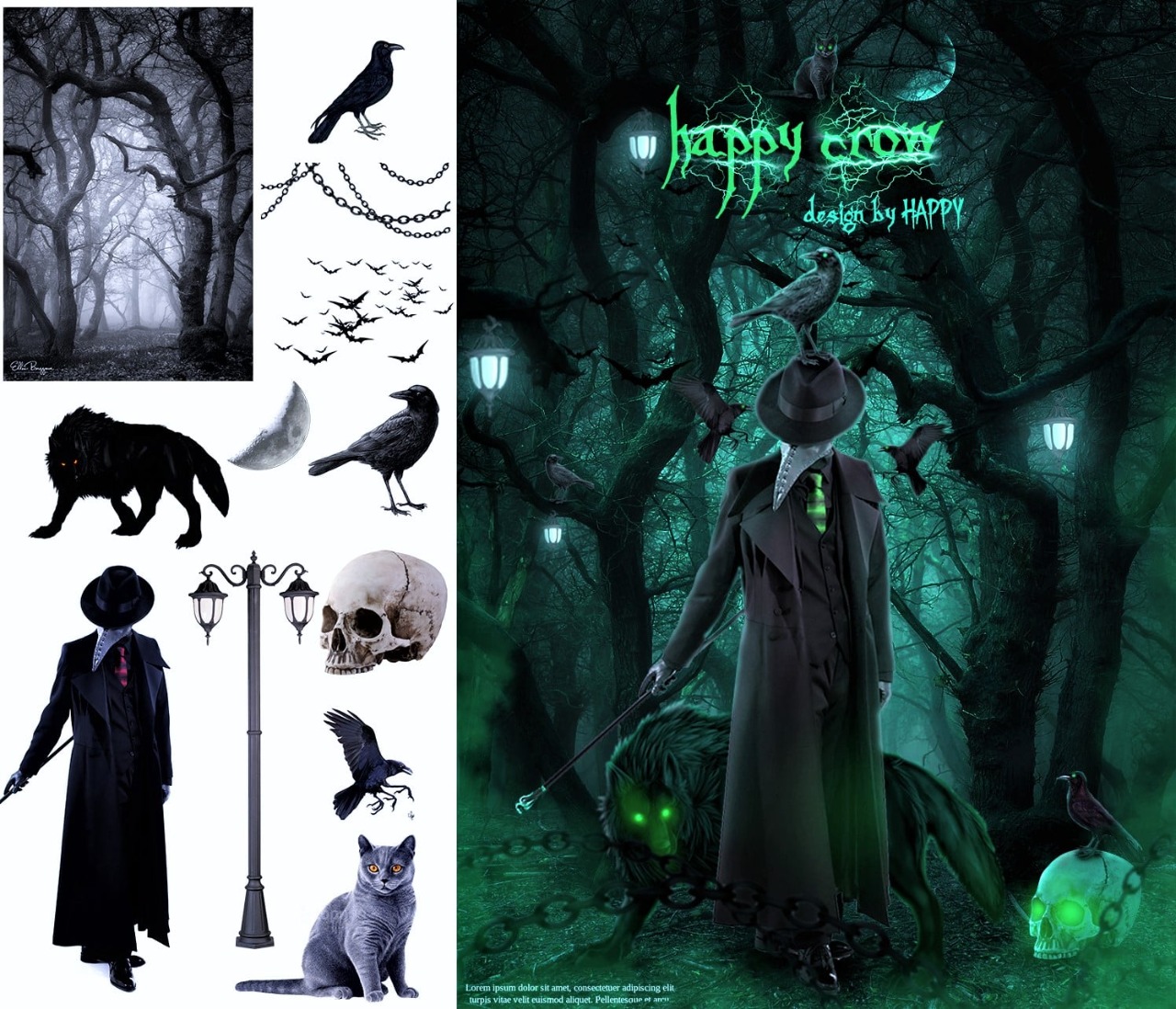 Happy Crow Fantasy Book Cover Design