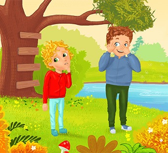 Children in Nature Illustration