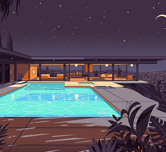 Luxury Pool Environment Illustration
